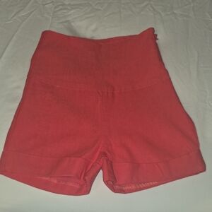Stylish High-Waisted Red Women's Shorts